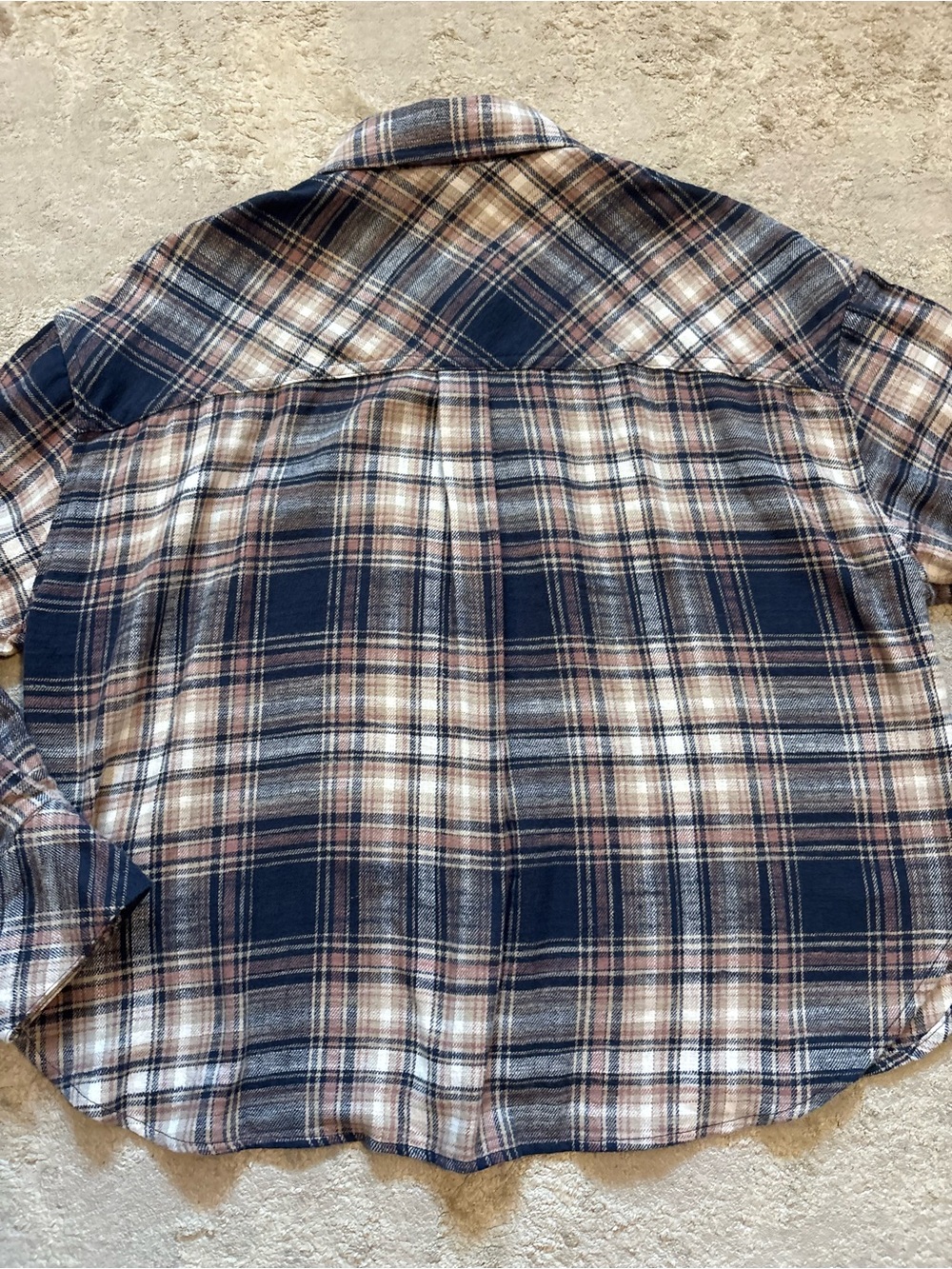 Scotch & Soda Cropped Plaid Button Down Flannel Collared Shirt Size Large - Picture 10 of 12